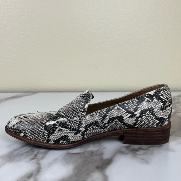 Madewell Women Size 6 The Frances Snakeskin Leather Pointed Toe Loafers Slip On - Picture 5 of 11